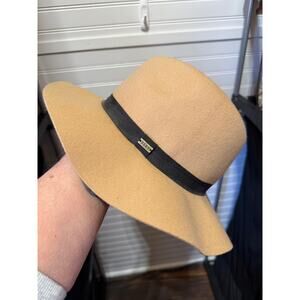 Roxy Tan 100% Wool Hat W/Black Band Size S/M